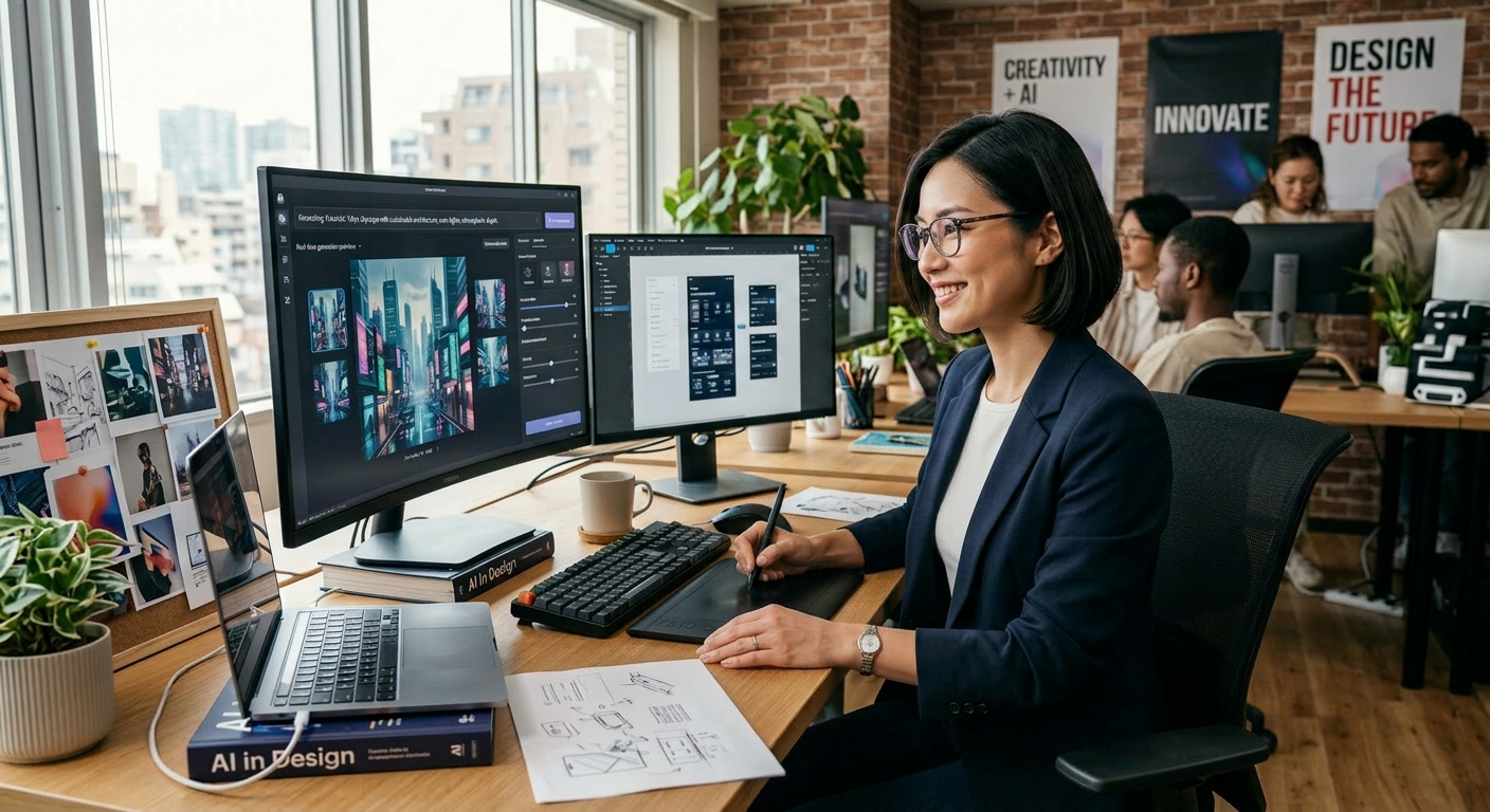 AIを駆使する女性デザイナー
